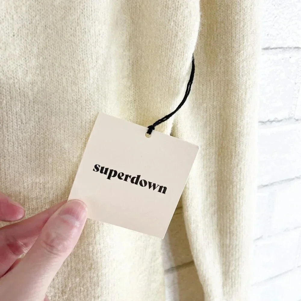 Superdown - Revolve Cream Long Sleeve Turtleneck Dress NWT Women's Size Small - Picture 6 of 8
